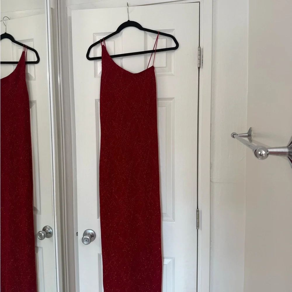 Vintage red sparkly Buyer Too maxi dress - Picture 6 of 7